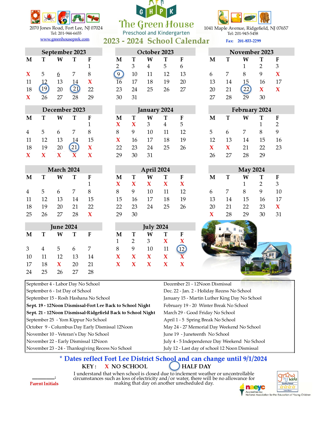 2023 to 2024 Calendar